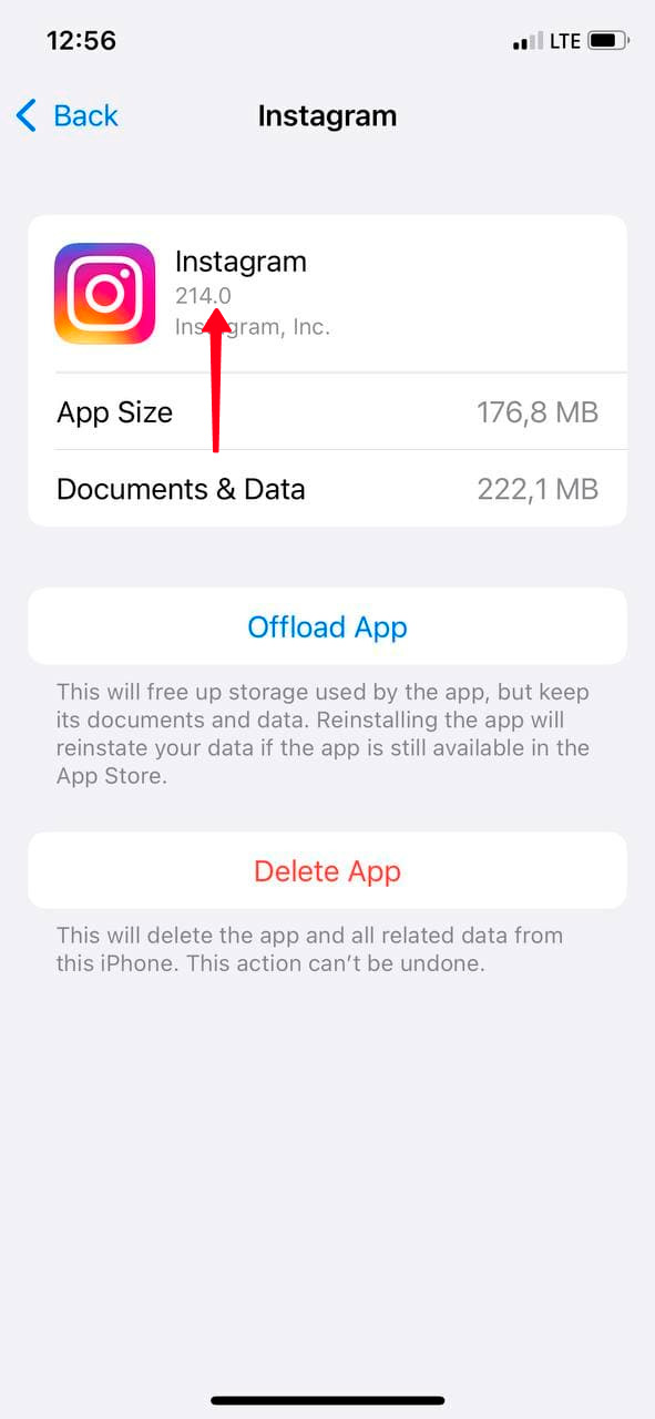 Highlighted version of the installed Instagram app on an iPhone