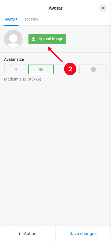 Tapping Upload image in the profile photo settings