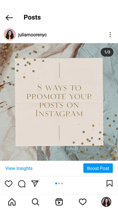 The heading of a text posted to Instagram as multiple photos