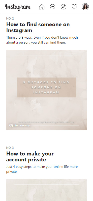 Second post added to an Instagram guide