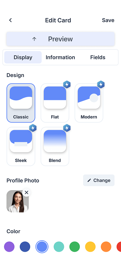 Customization options in HiHello