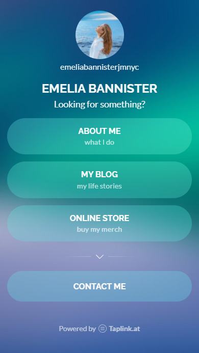 Page with multiple links made on Taplink for an Instagram bio