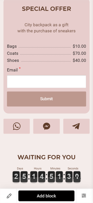 Taplink laning page.