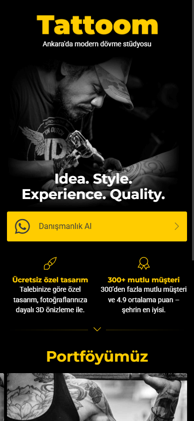 Bir dövme stüdyosu için profesyonel şablon