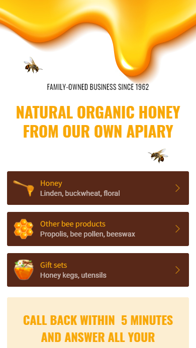Honey shop page on Taplink available by the link in a TikTok profile's bio