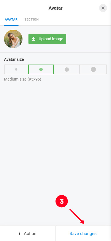 Salvataggio della foto del profilo Taplink per la pagina bio Instagram
