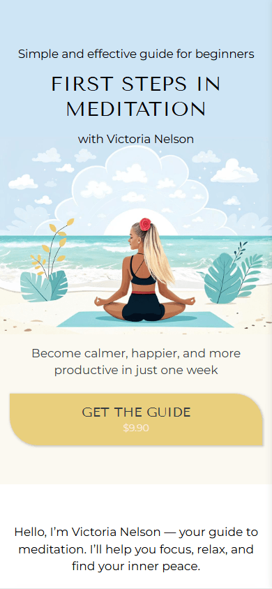Top of the meditation guide page created with Taplink as an atom.bio alternative