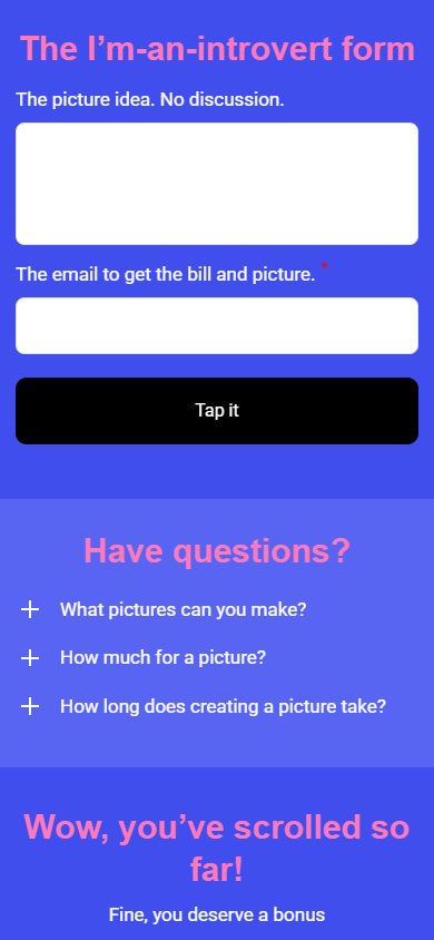 The bottom of the artist’s link tree sample