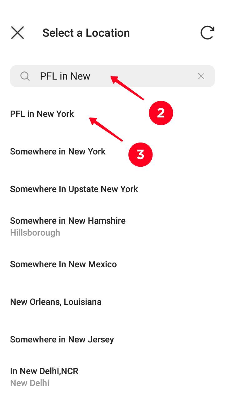 Buscar una ubicación personalizada creada en Facebook y seleccionarla en Instagram