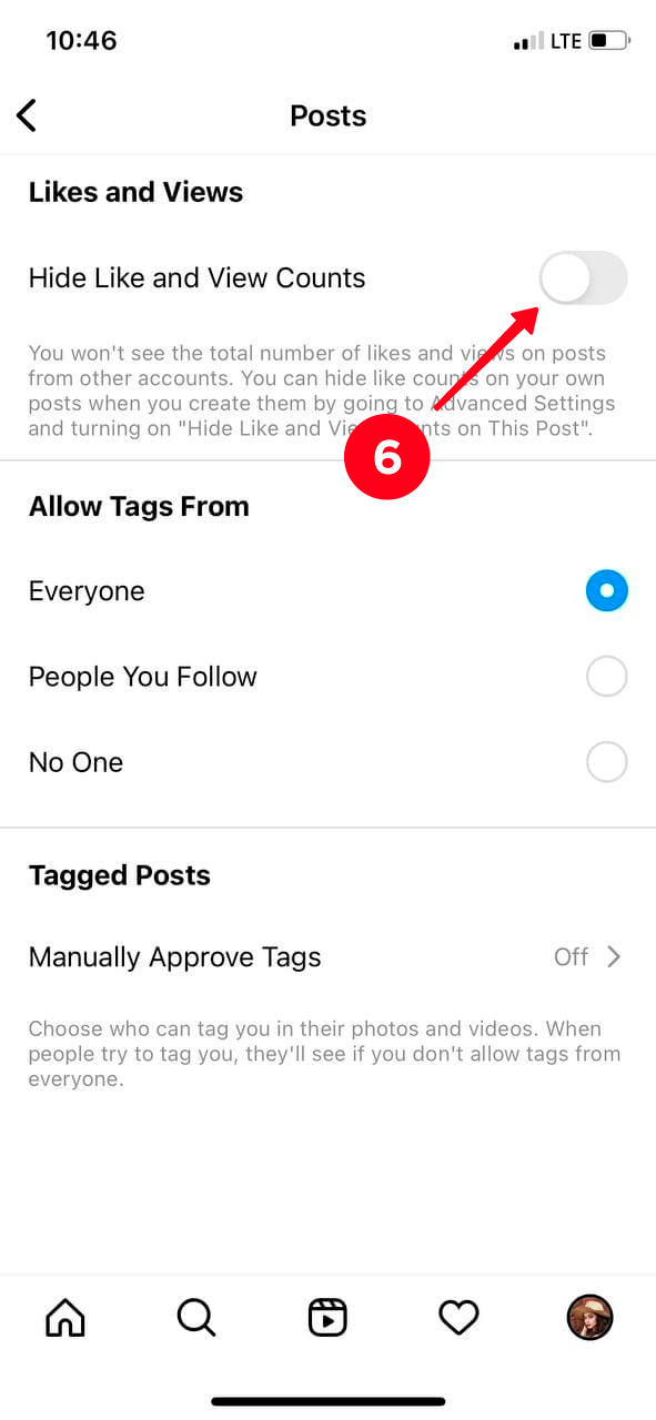 Activating the Hide Like and View Counts feature