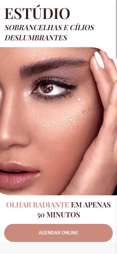 Página de um estúdio de beleza feita com o construtor do Taplink