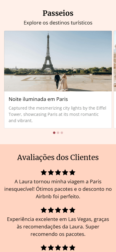 A parte central do exemplo da página criada com a ferramenta de link in bio Taplink AI