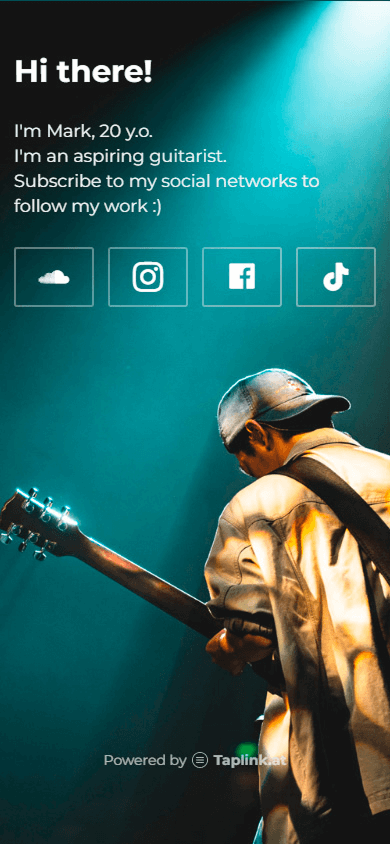 A music artist’s page created with Taplink