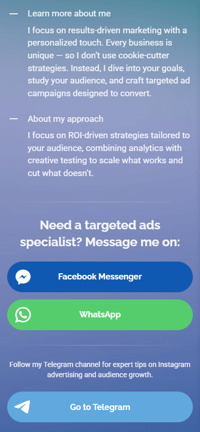 The bottom of the marketer’s link tree sample