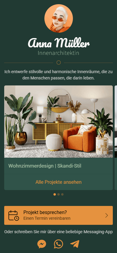 Professionelle Vorlage für einen Innenarchitekten