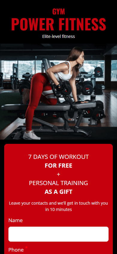 Top of the fitness trainer’s link tree example