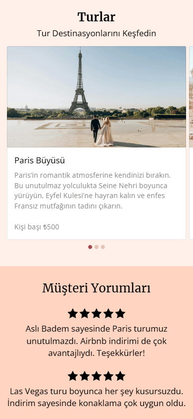 Taplink AI link in bio aracı ile oluşturulan sayfa örneğinin orta kısmı