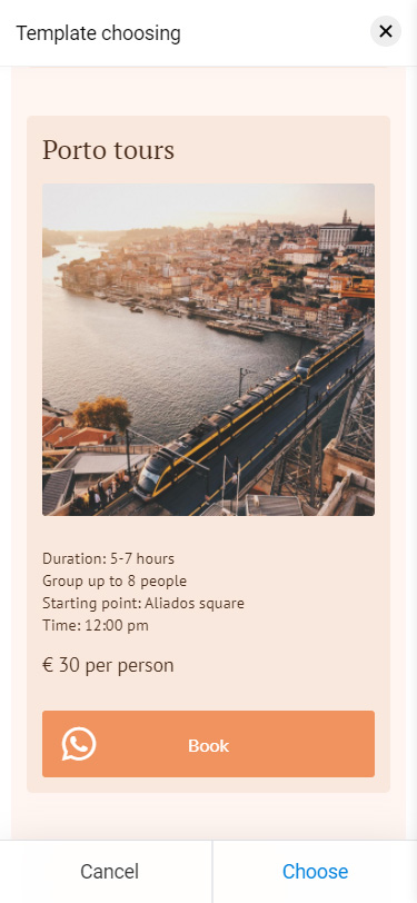 One of the Portugal city tours offered on a Taplink page