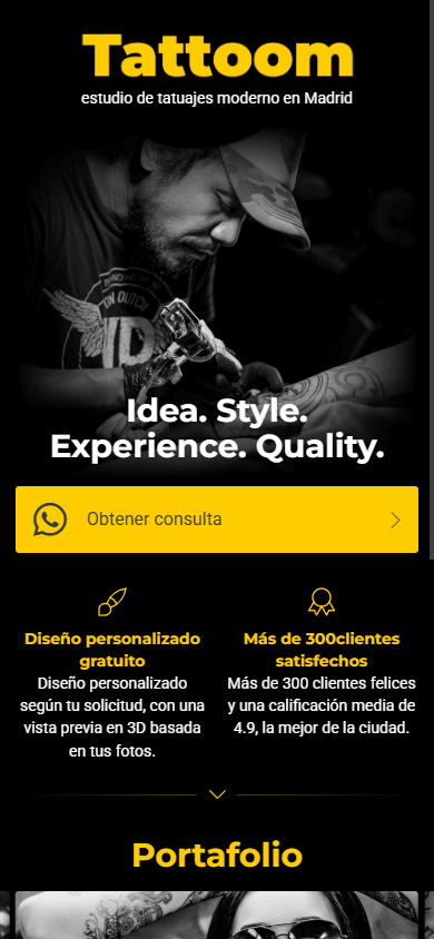 Plantilla profesional para un estudio de tatuajes