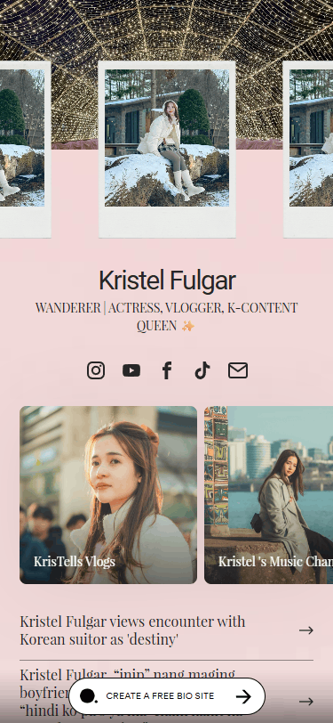 Kristel Fulgar's Link-in-Bio-Seite
