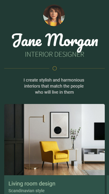 Sito web aziendale creato per un interior designer