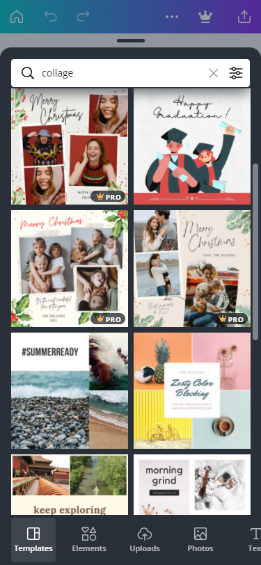 Canva’s templates for Instagram post with multiple photos