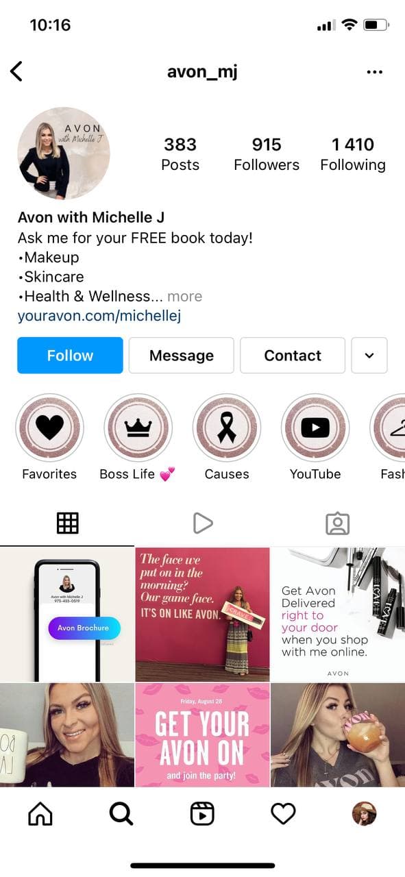 Instagram profile page of a blogger who sells affiliate products