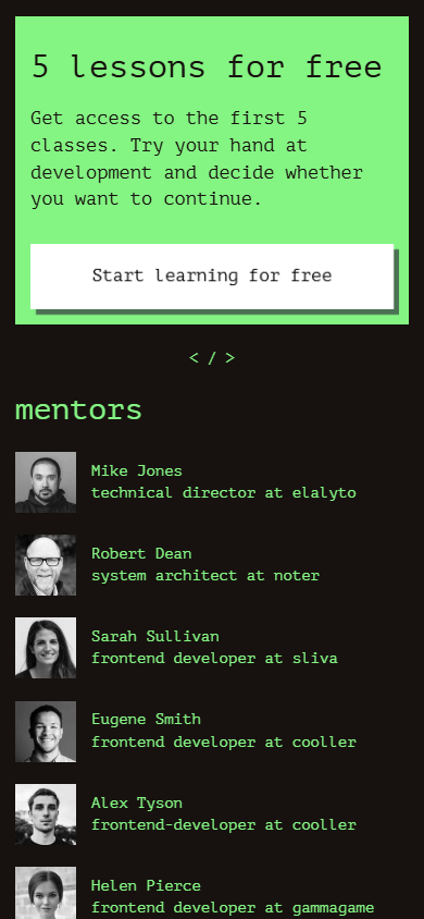 The middle of the example of the IT academy’s link tree
