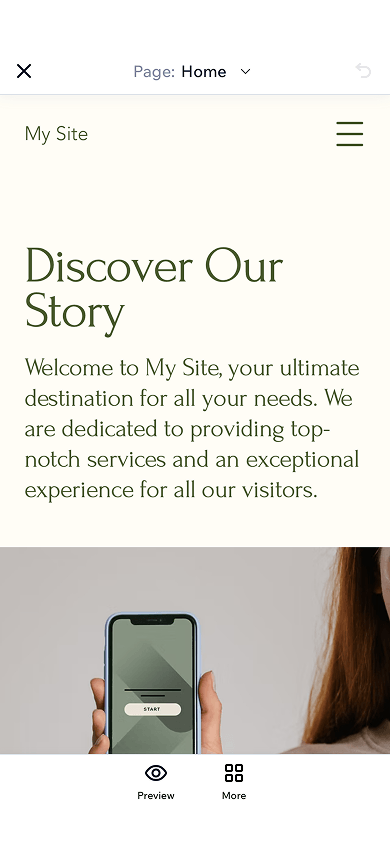 A website editor in Wix