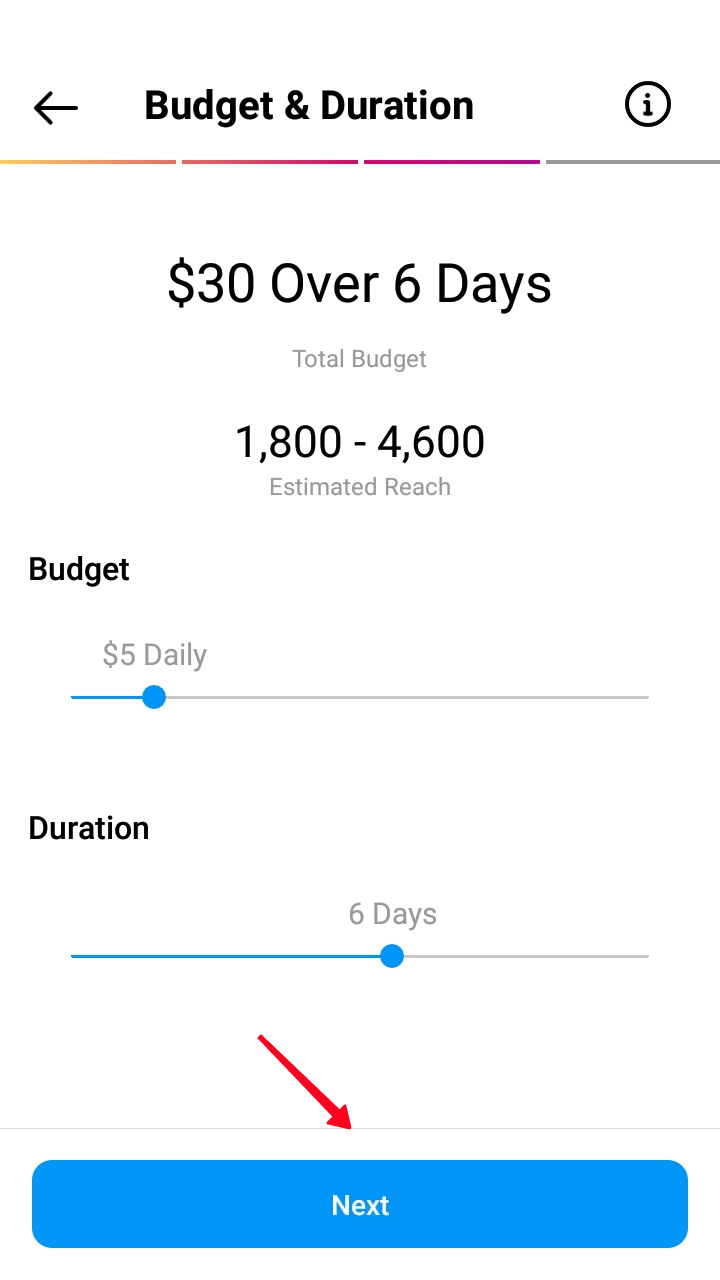 Finishing post boosting setting up in the Instagram app