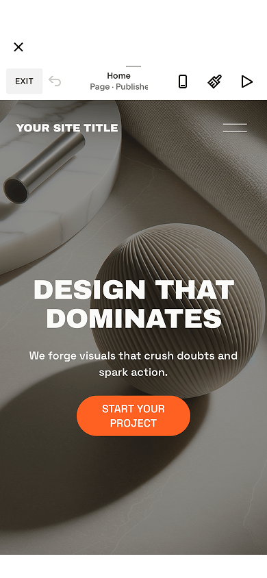 A website editor in Squarespace