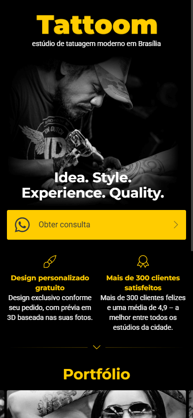 Modelo profissional para um estúdio de tatuagem