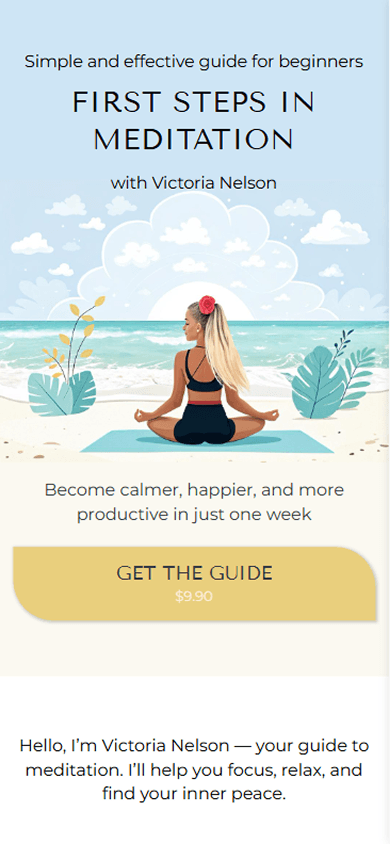 Top of the meditation guide sales page created with Taplink as an atom.bio alternative