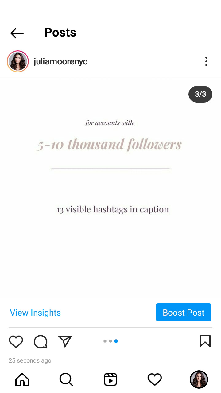 Instagram carousel slide with a part of a text