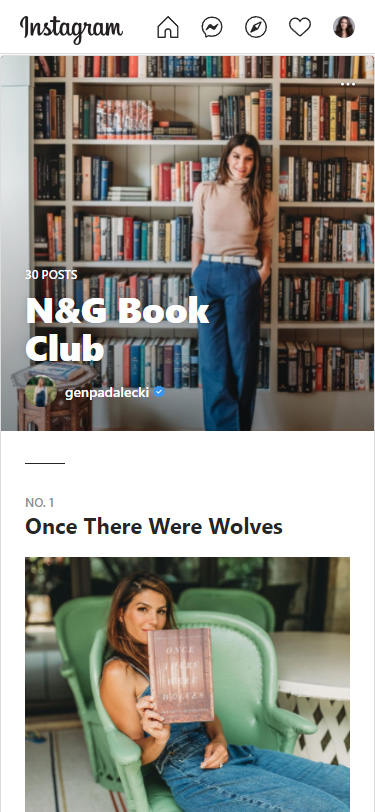 Instagram guide with a list of books to read