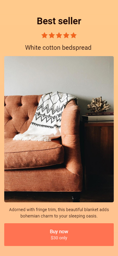 Link in bio page with Etsy best sellers section made on Taplink for an Instagram profile