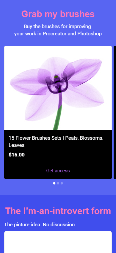 A digital brushes store built with Taplink