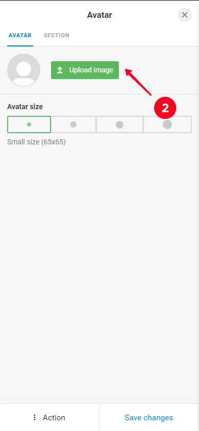 Tapping Upload image in the profile photo settings