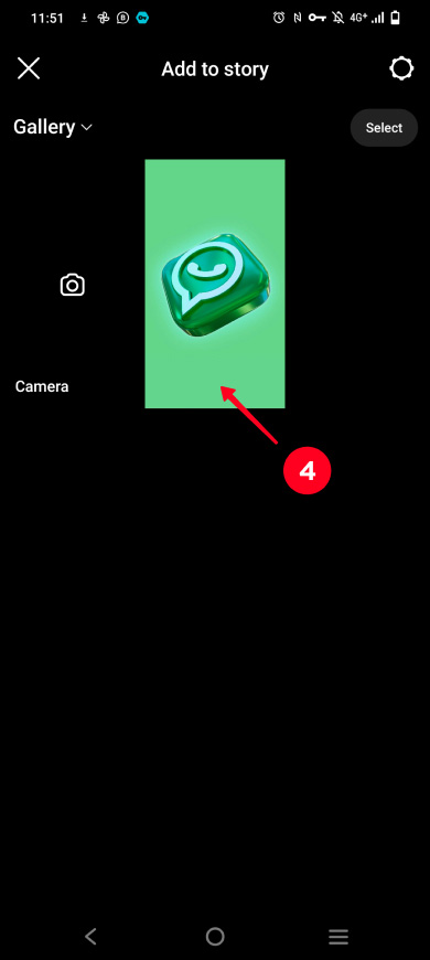 Choosing an image for posting to Instagram Stories