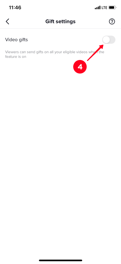 Activating the Video gifts feature in the TikTok gift settings