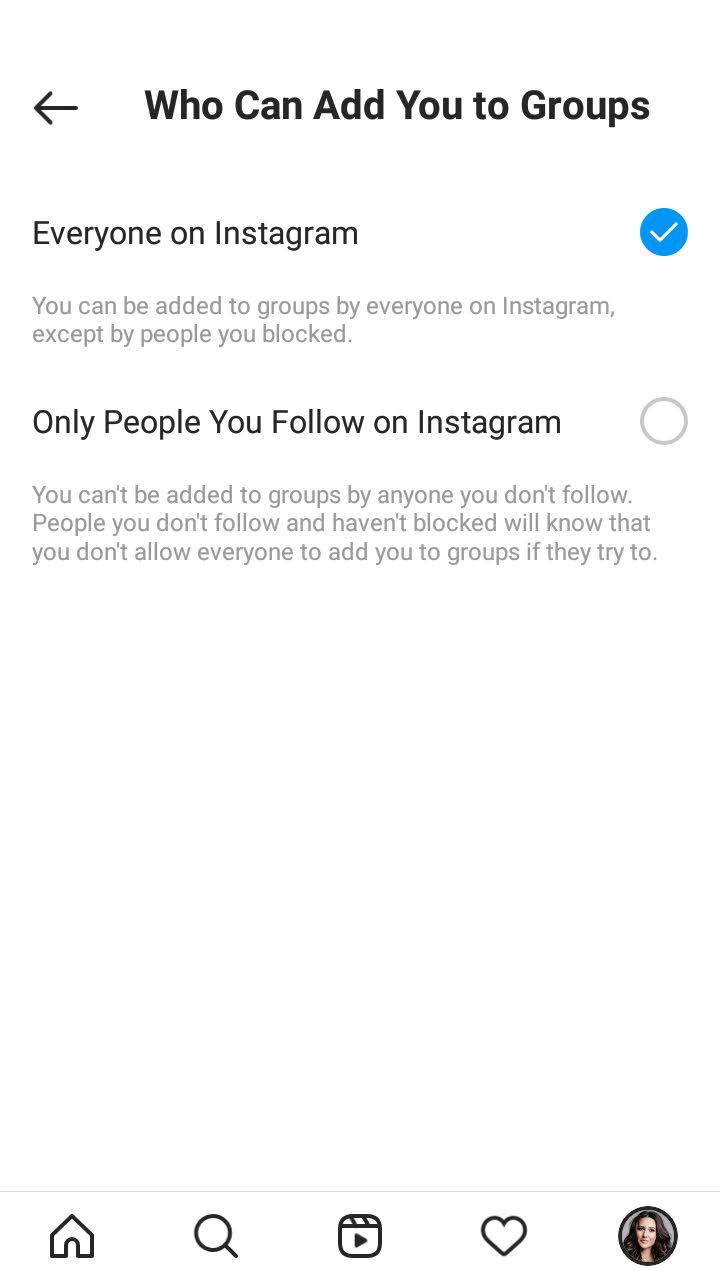 Group chat invitation settings.