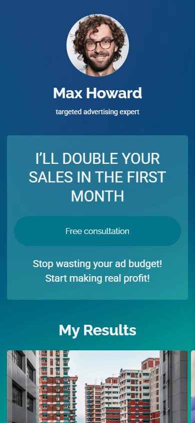Top of the good marketer’s link tree example