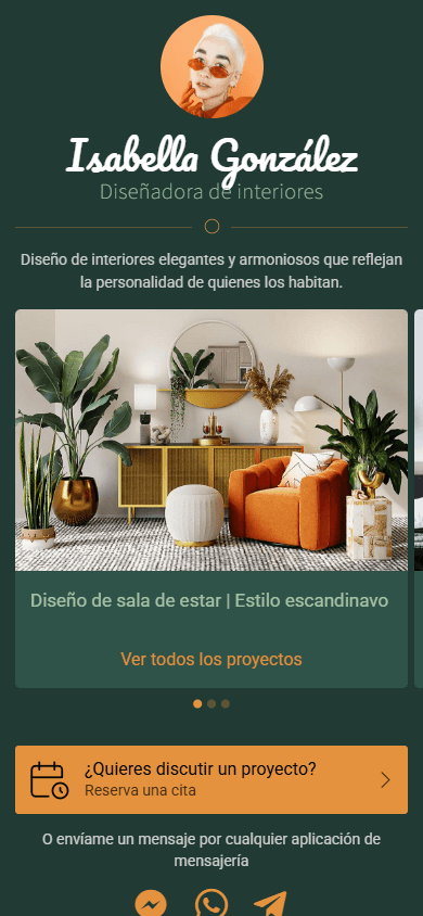 Plantilla profesional para un diseñador de interiores
