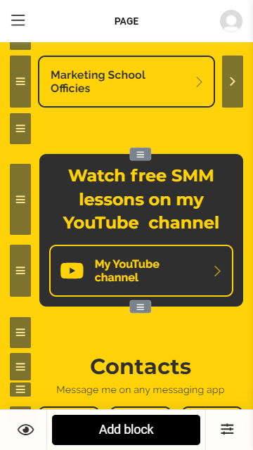 Una sezione YouTube su un sito web aziendale di un marketer