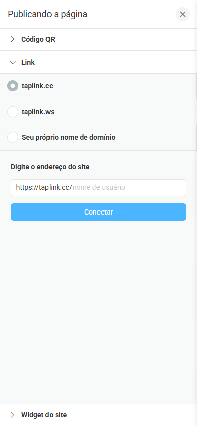 Criando o link da página Linktree