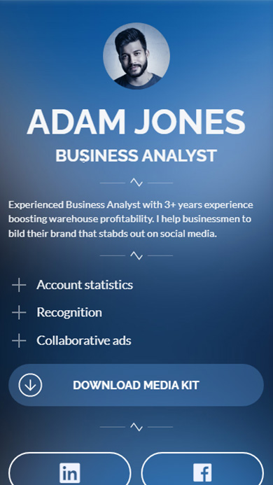 Taplink made for a business analyst to find clients on social media