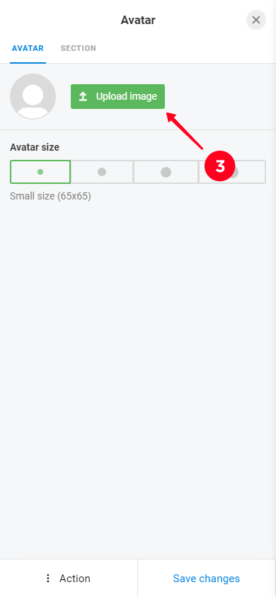 Uploading image in the Taplink profile photo settings