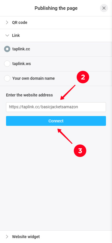 Connecting an URL to an Instagram landing page for selling Amazon items