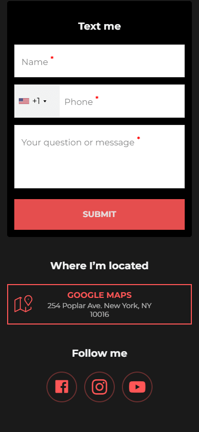 The bottom of the example of the real estate business link tree