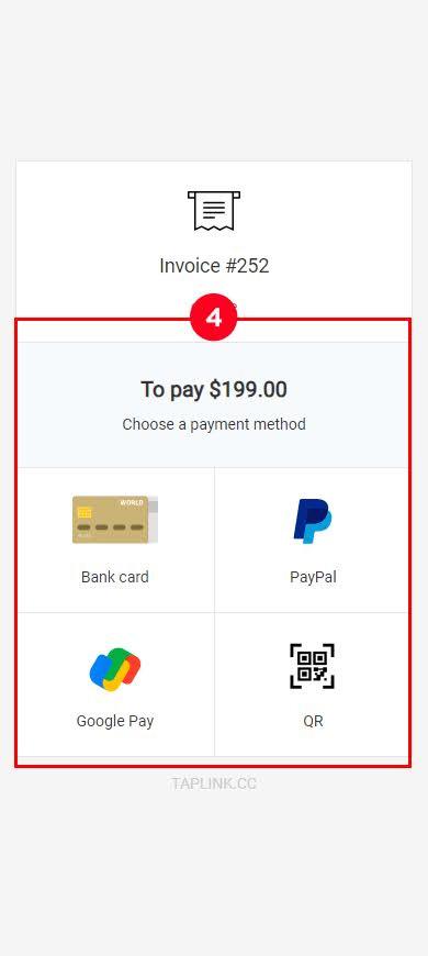 Highlighted payment options on a checkout page